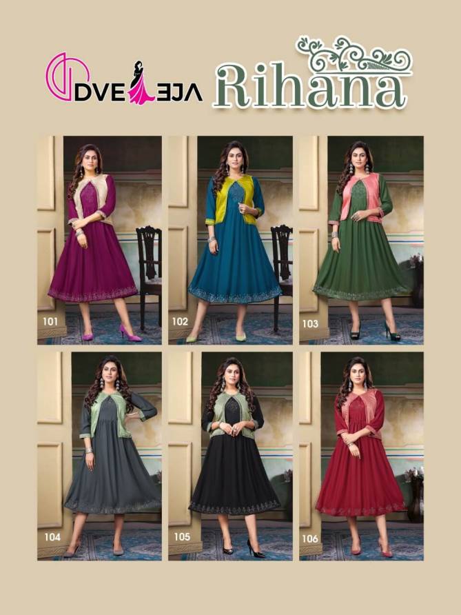 Dveeja Rihana Fancy Designer Ethnic Wear Kurti With Jacket Collection
